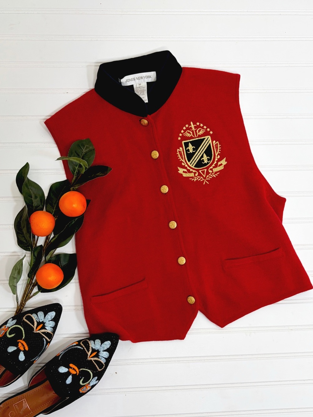 Vintage Jones New York Knit Button Up
Vest